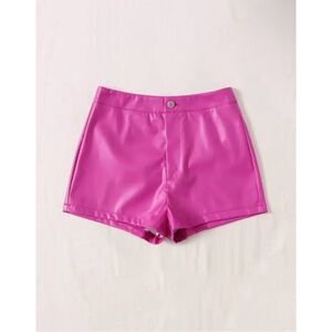 SHEIN Hot Pink Leather Shorts (NWOT)